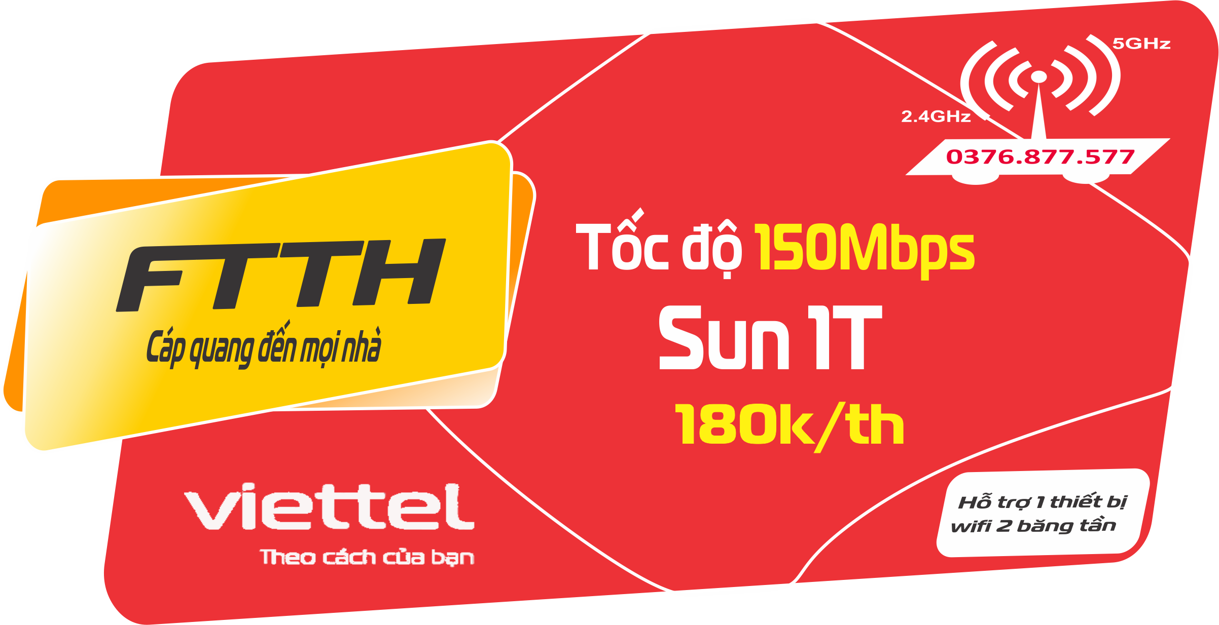 Gói SUN1T - 150Mbps - 180.000đ/tháng