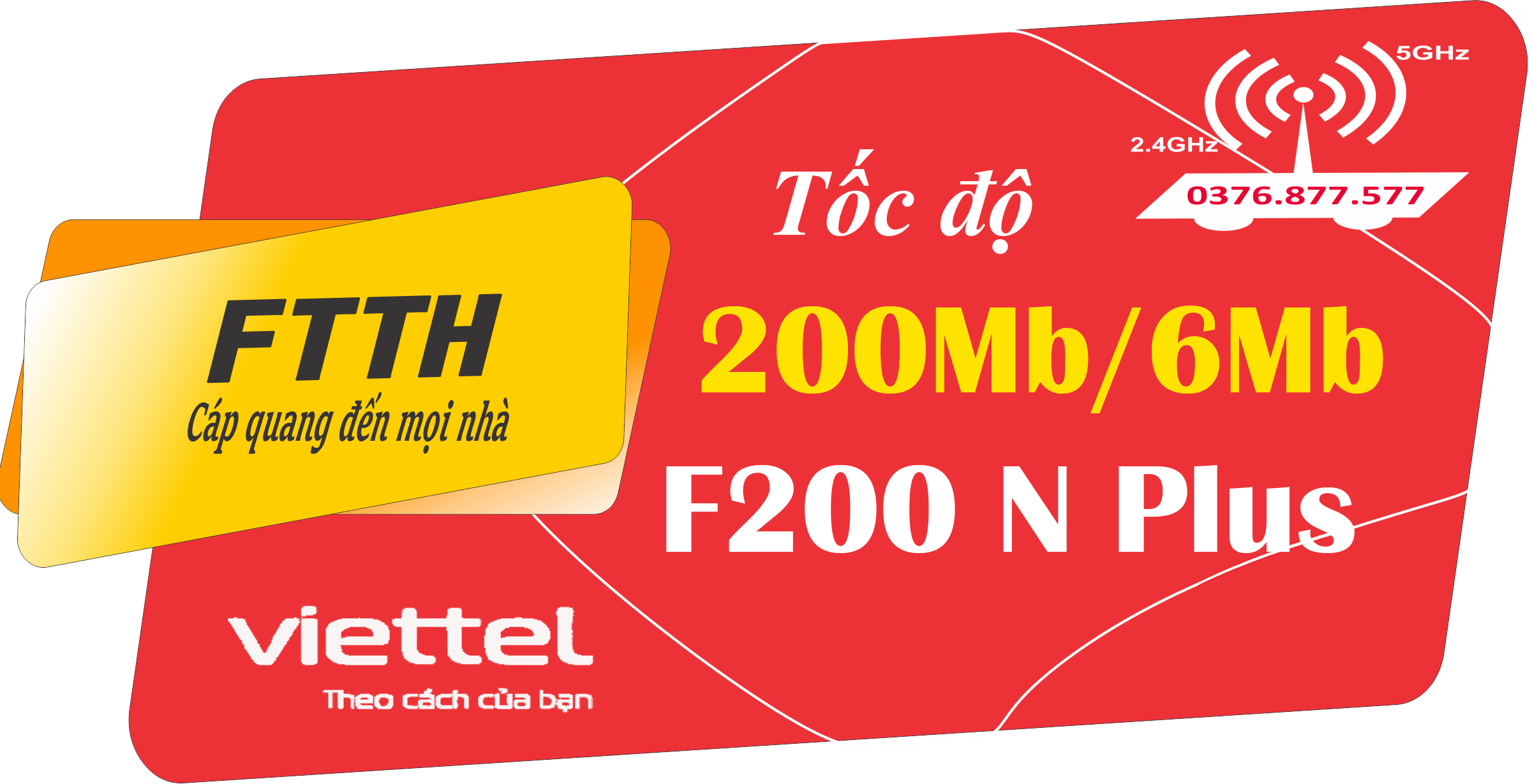 ✔‎ Gói F200 Plus 200Mb / 6Mb – 4.400.000đ/tháng