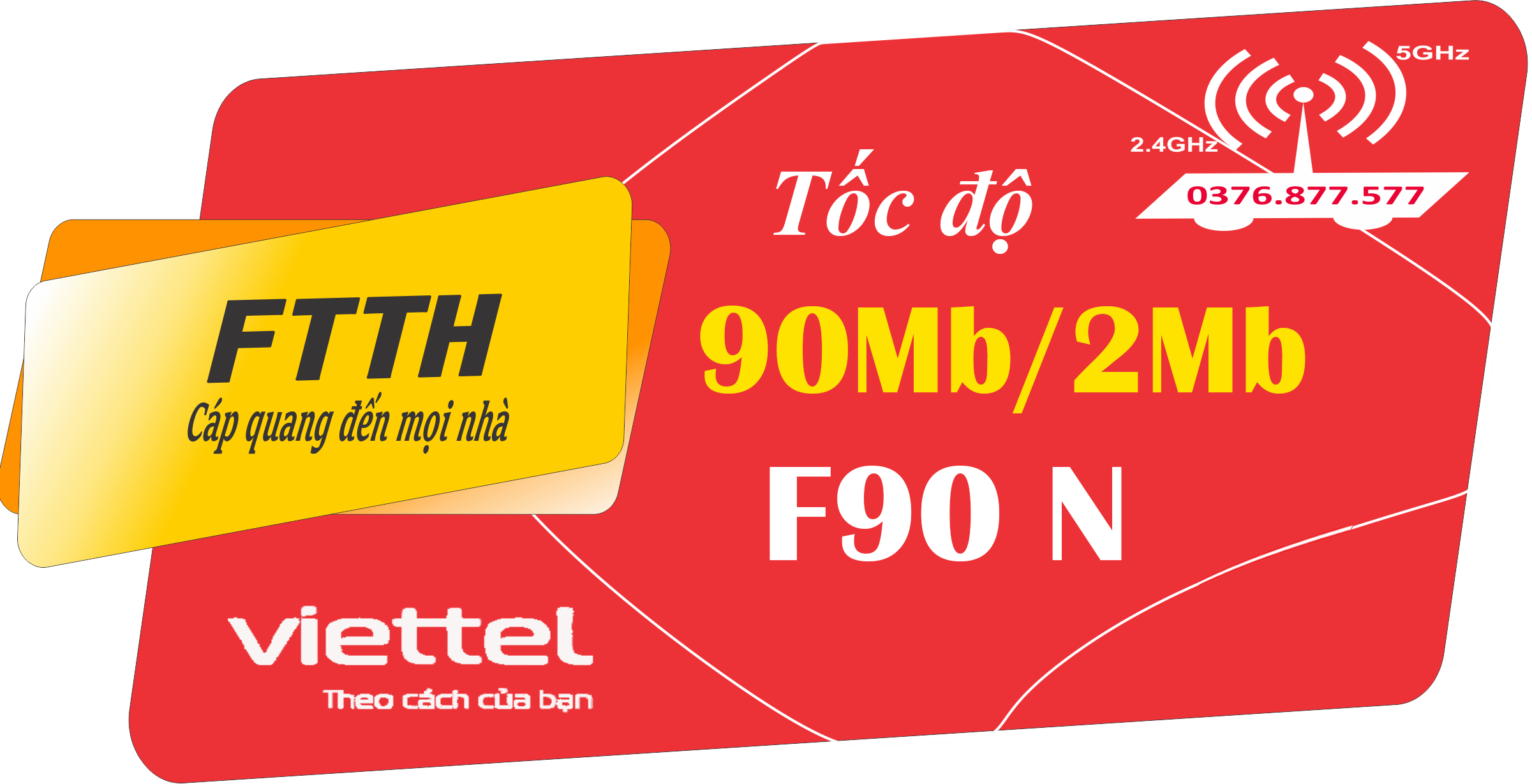 ✔‎ Gói F90 N 90Mb / 2Mb – 440.000đ/tháng